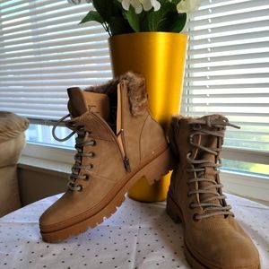 TARGET faux fur microsuede lace-up boot